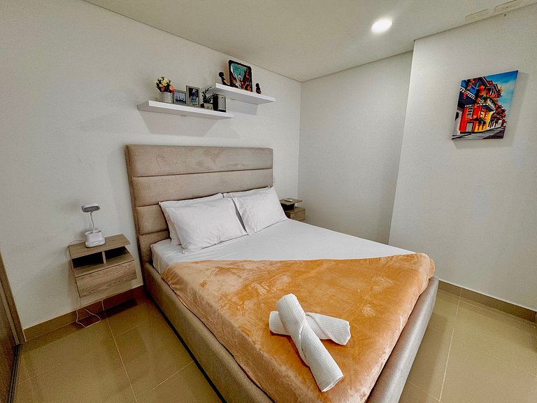 Apartamento 1 Dormitorio Bocagrande. Vista Panorámica Mar